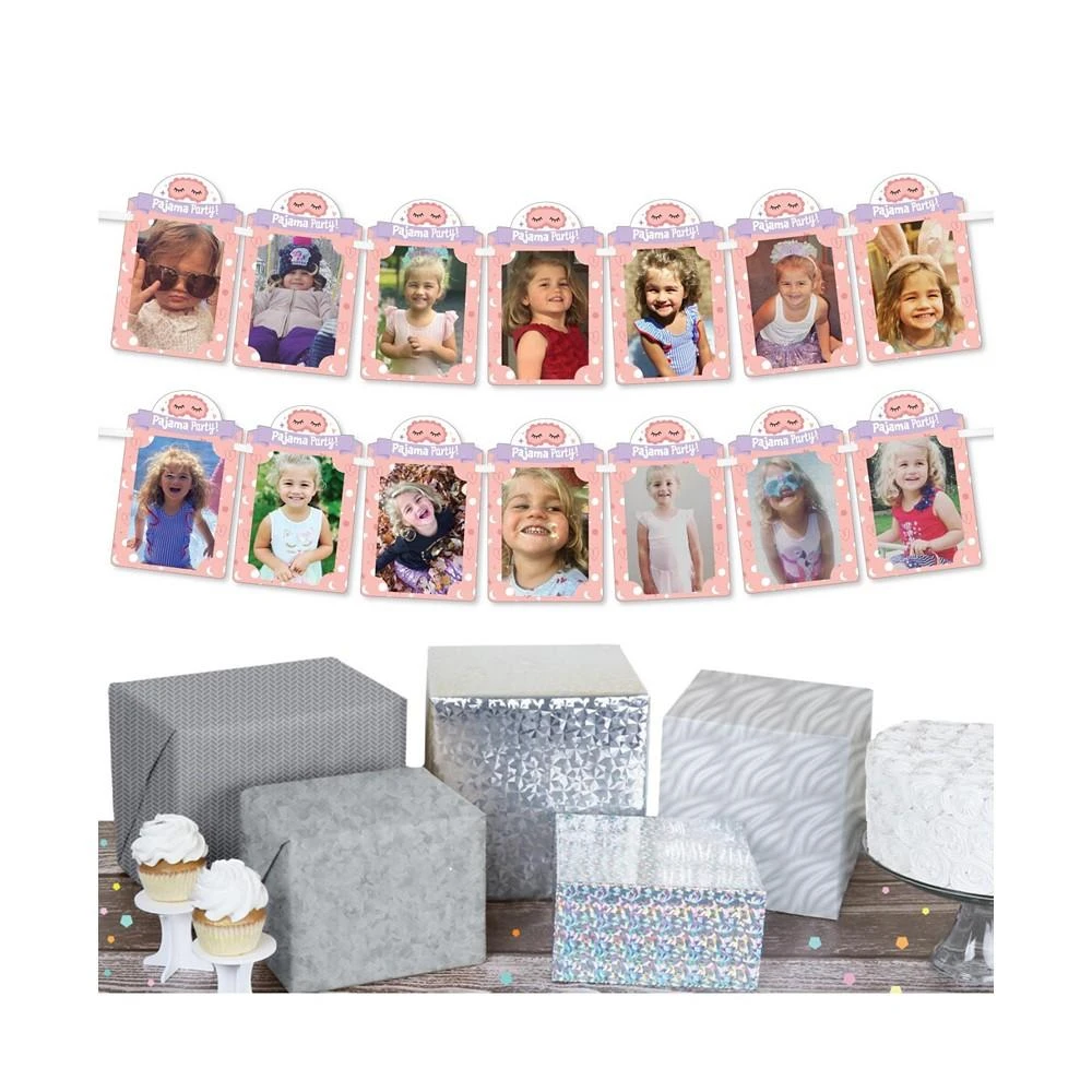 商品Big Dot of Happiness|Pajama Slumber Party Girls Sleepover Birthday Decor Picture Display Photo Banner,价格¥119,第3张图片详细描述