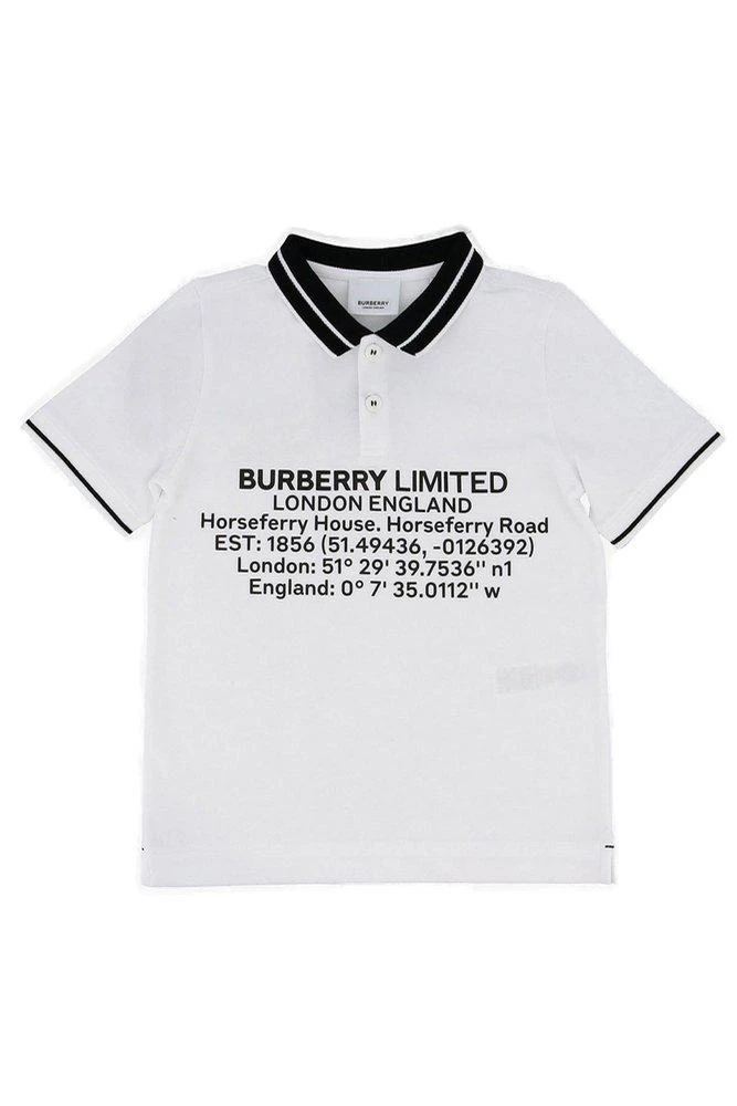 商品Burberry|Burberry Kids Logo Printed Short Sleeved Polo Shirt,价格¥1054,第1张图片