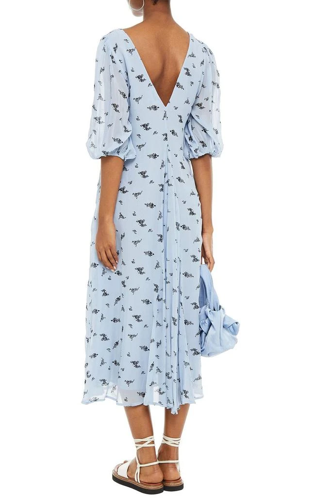 商品Ganni|Gathered printed georgette midi dress,价格¥446,第3张图片详细描述