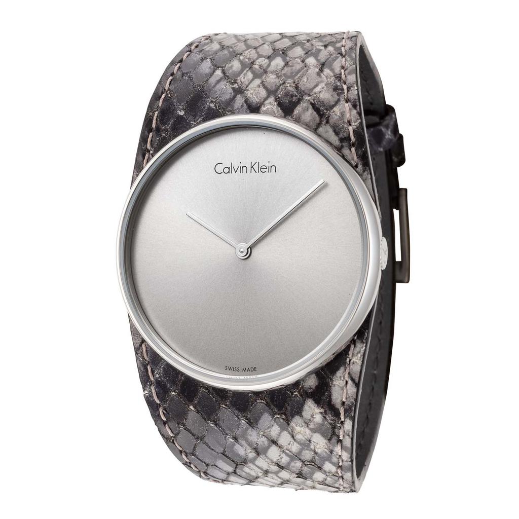 Calvin Klein Women's K5V231Q4 Spellbound 39mm Silver Leather Watch商品第1张图片规格展示