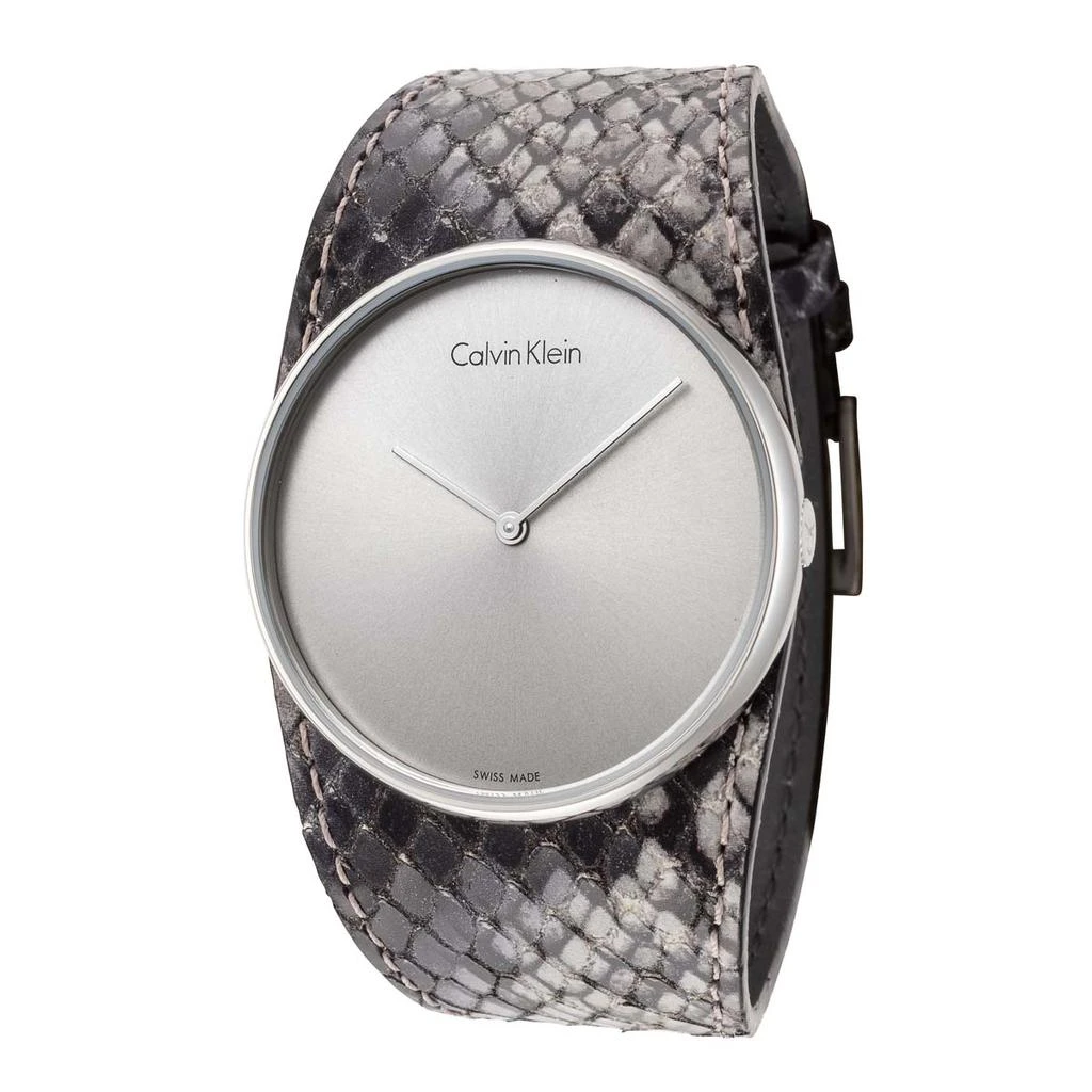 商品Calvin Klein|Calvin Klein Women's K5V231Q4 Spellbound 39mm Silver Leather Watch,价格¥454,第1张图片