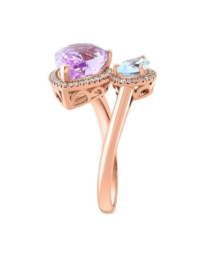 商品Bloomingdale's|Kunzite, Aquamarine & Diamond Bypass Ring in 14K Rose Gold,价格¥29894,第3张图片详细描述