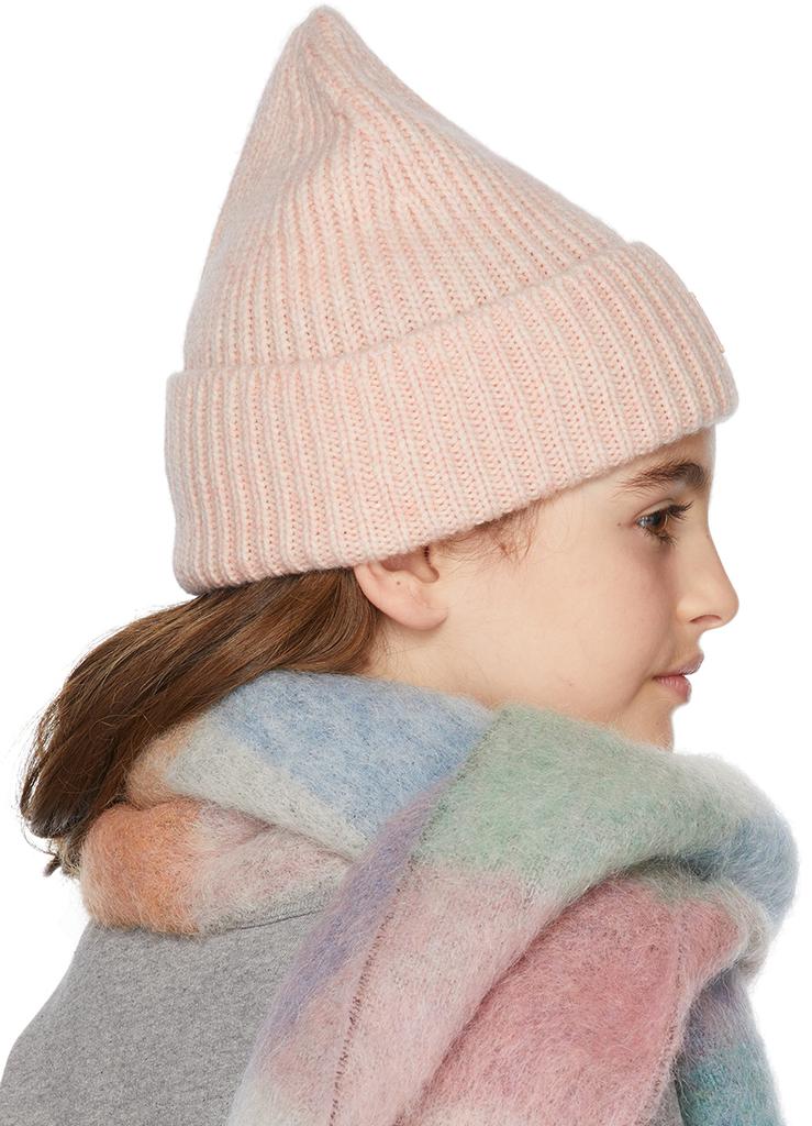 Kids Pink Ribbed Wool Beanie商品第3张图片规格展示