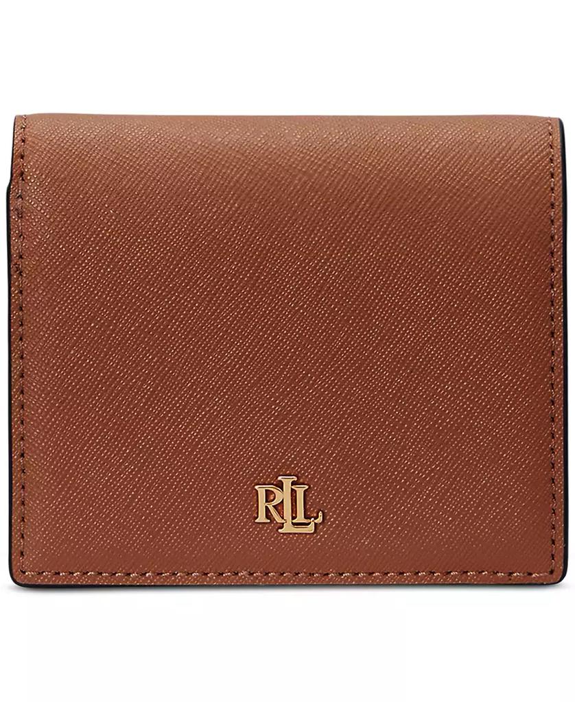Portefeuille compact en cuir quadrillé image 2