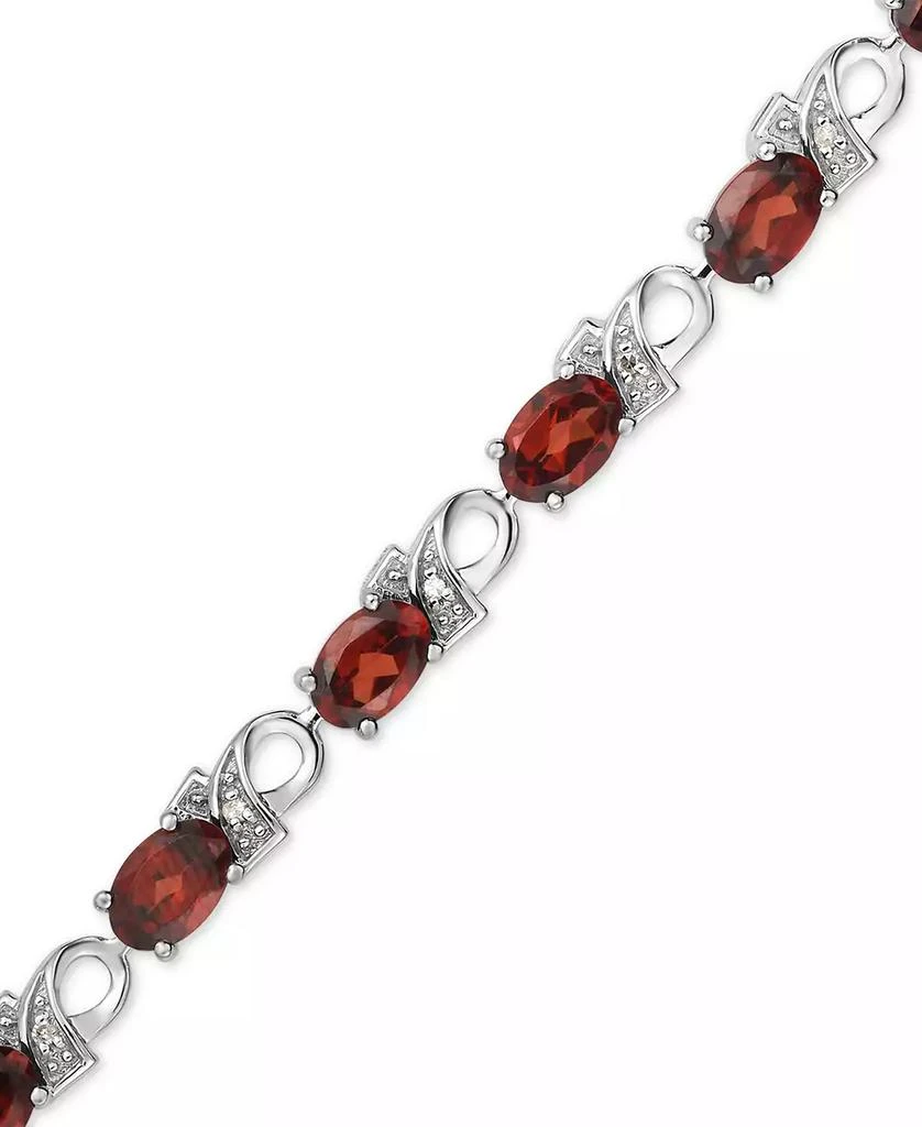 商品Macy's|Garnet (7 ct. t.w.) & Diamond Accent Link Bracelet in Sterling Silver,价格¥806,第2张图片详细描述