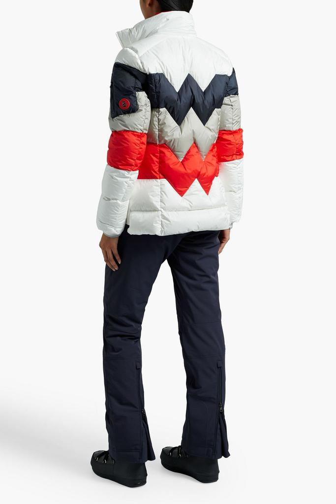 Dena quilted color-block hooded down ski jacket商品第2张图片规格展示
