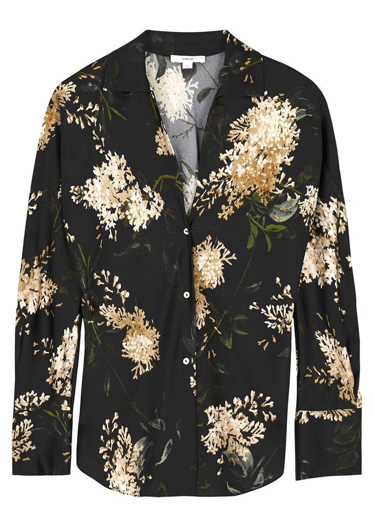 商品Vince|Floral-print silk-satin shirt,价格¥3217,第1张图片