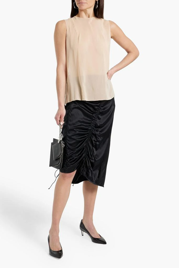 商品MAISON MARGIELA|Distressed crepe-paneled silk-blend chiffon top,价格¥2025,第3张图片详细描述