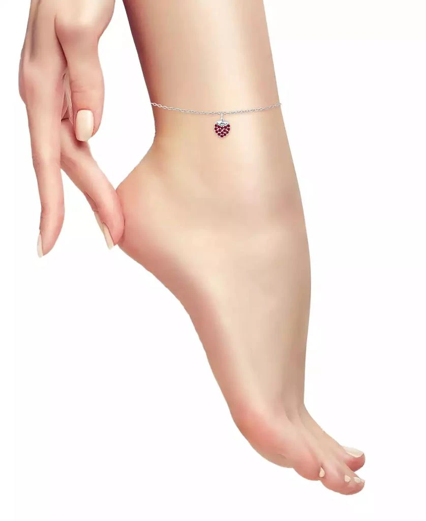 商品Giani Bernini|Lab-Created Ruby Strawberry Cluster Ankle Bracelet in Sterling Silver, Created for Macy's,价格¥103,第2张图片详细描述