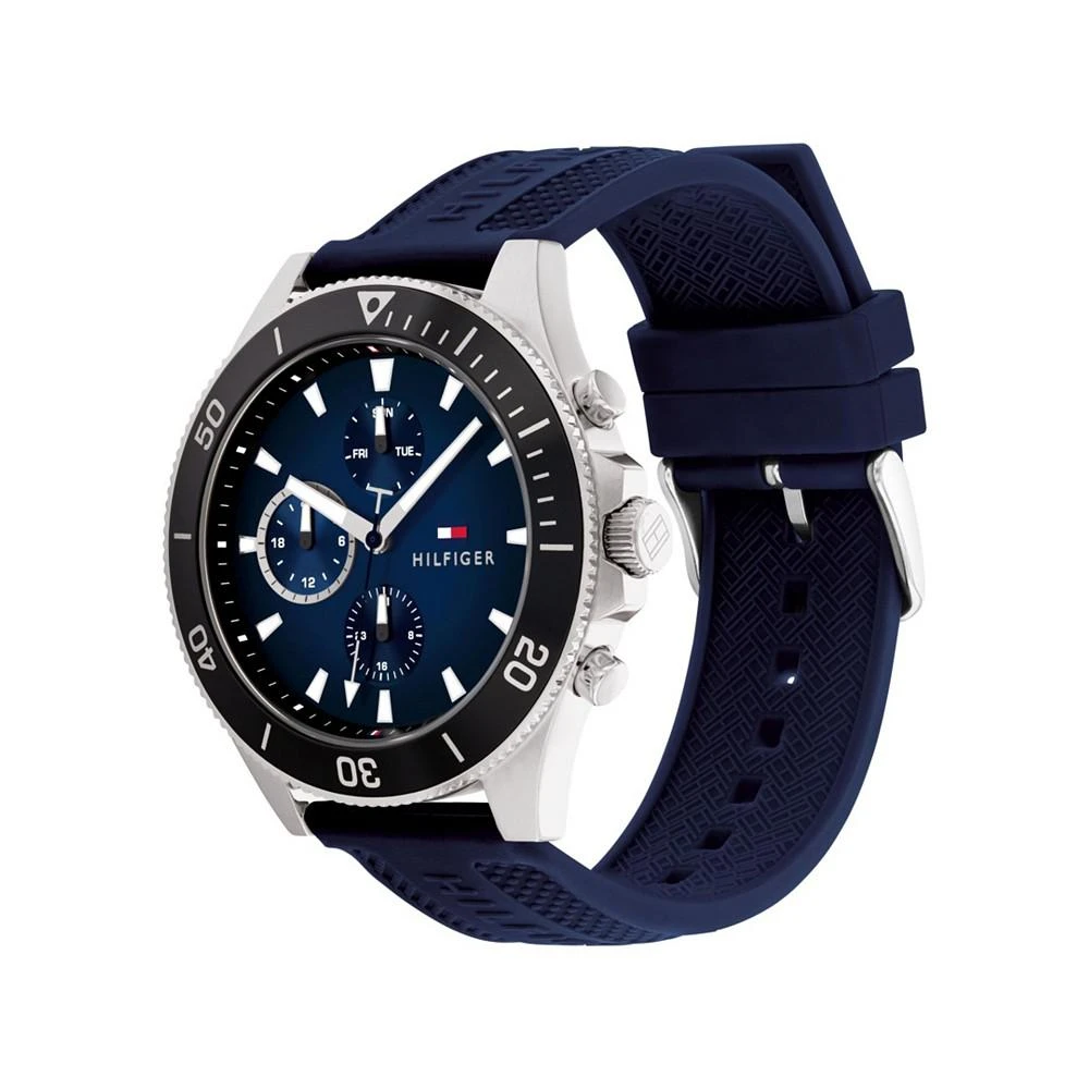 商品Tommy Hilfiger|Men's Blue Silicone Strap Watch 46mm,价格¥930,第2张图片详细描述