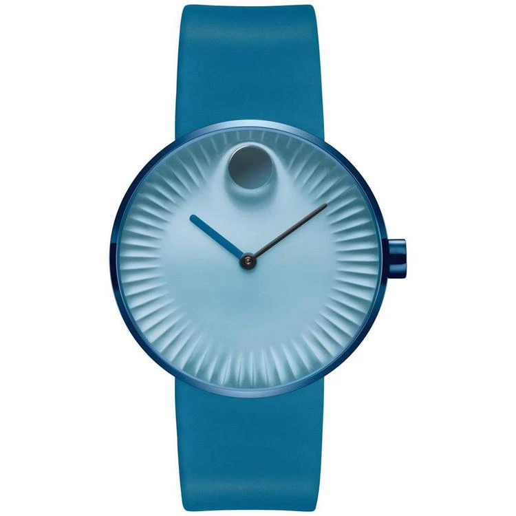 商品Movado|Men's Swiss Edge Blue Silicone Strap Watch 40mm 3680042,价格¥3780,第1张图片