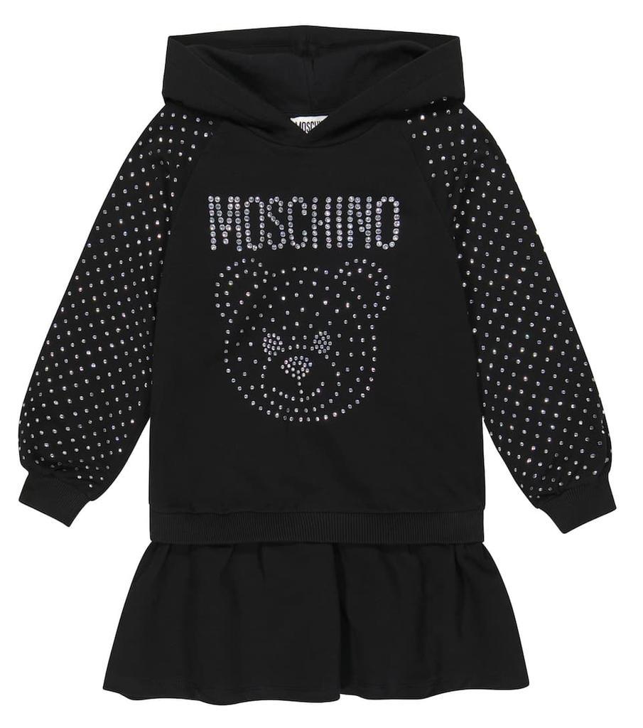 商品Moschino|缀饰棉质混纺连帽连衣裙,价格¥1252-¥1323,第1张图片