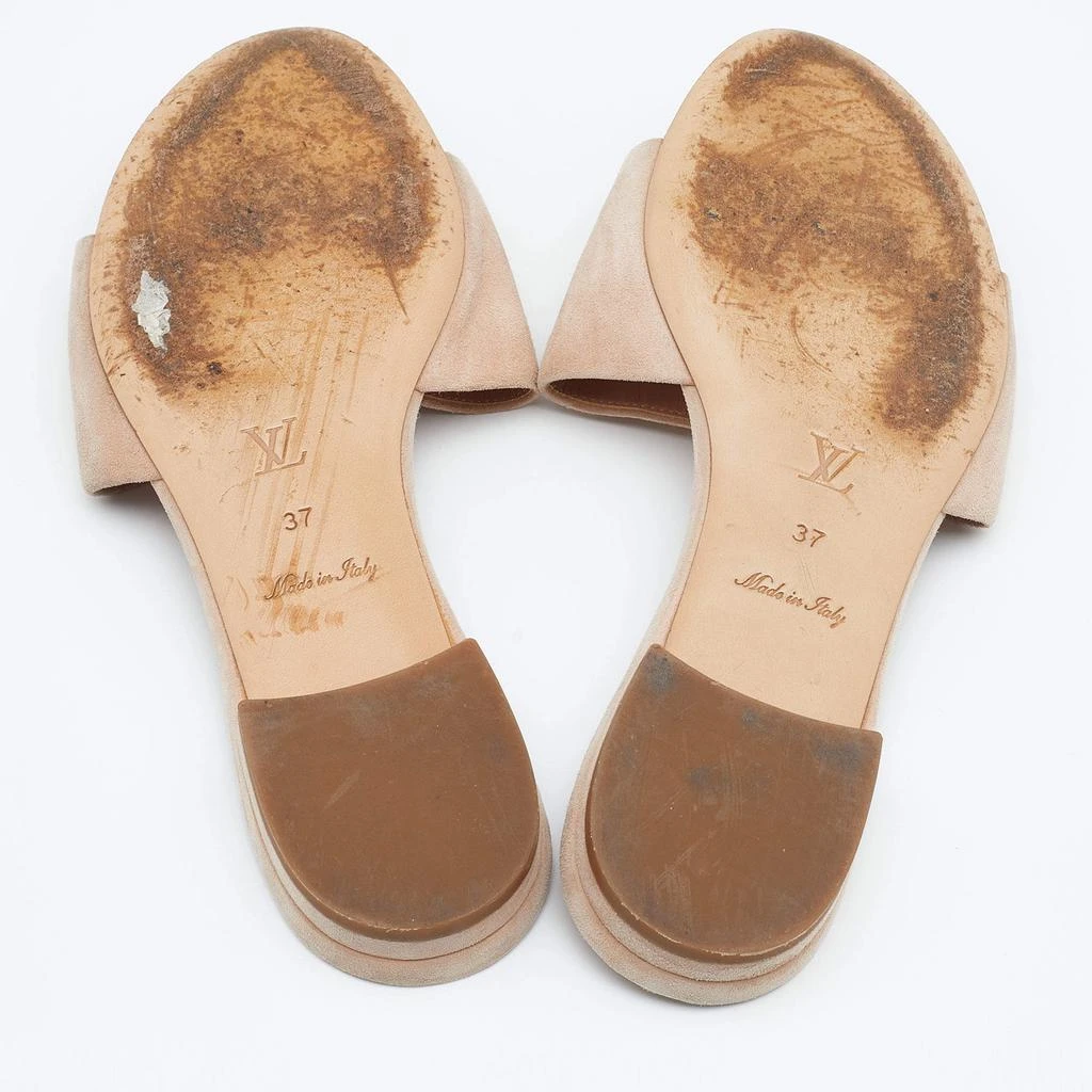 Louis Vuitton Blush Pink Suede Crystal Madeleine Flat Mules Size 37 商品