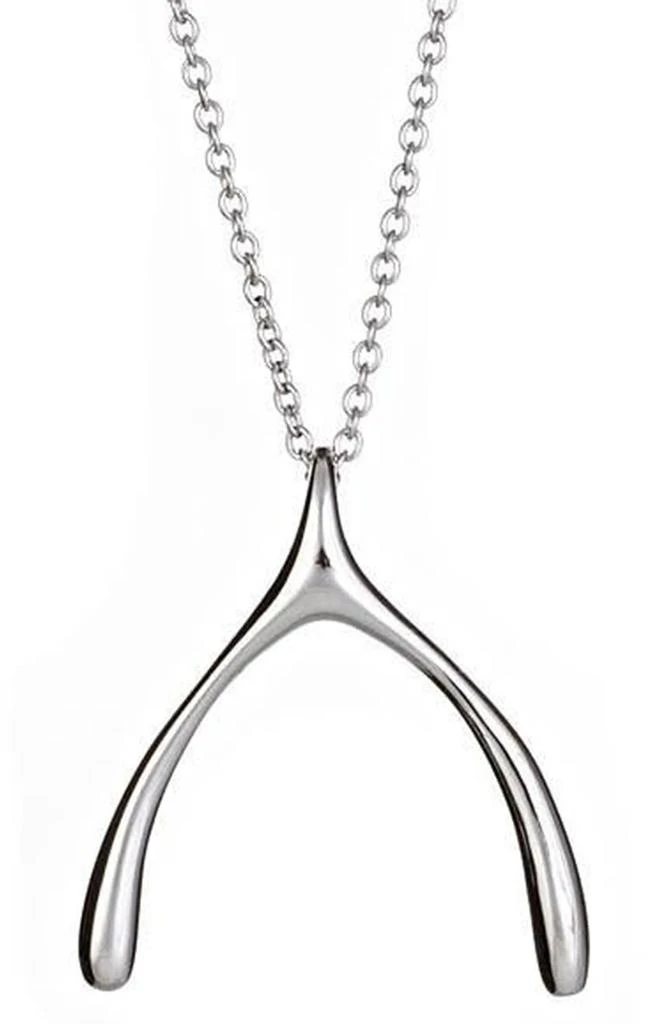 商品Sterling Forever|Rhodium Plated Wishbone Pendant Necklace,价格¥174,第1张图片