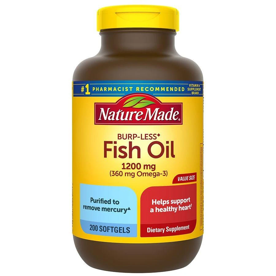 商品Nature Made|Burp Less Fish Oil 1200 mg Softgels,价格¥367,第1张图片