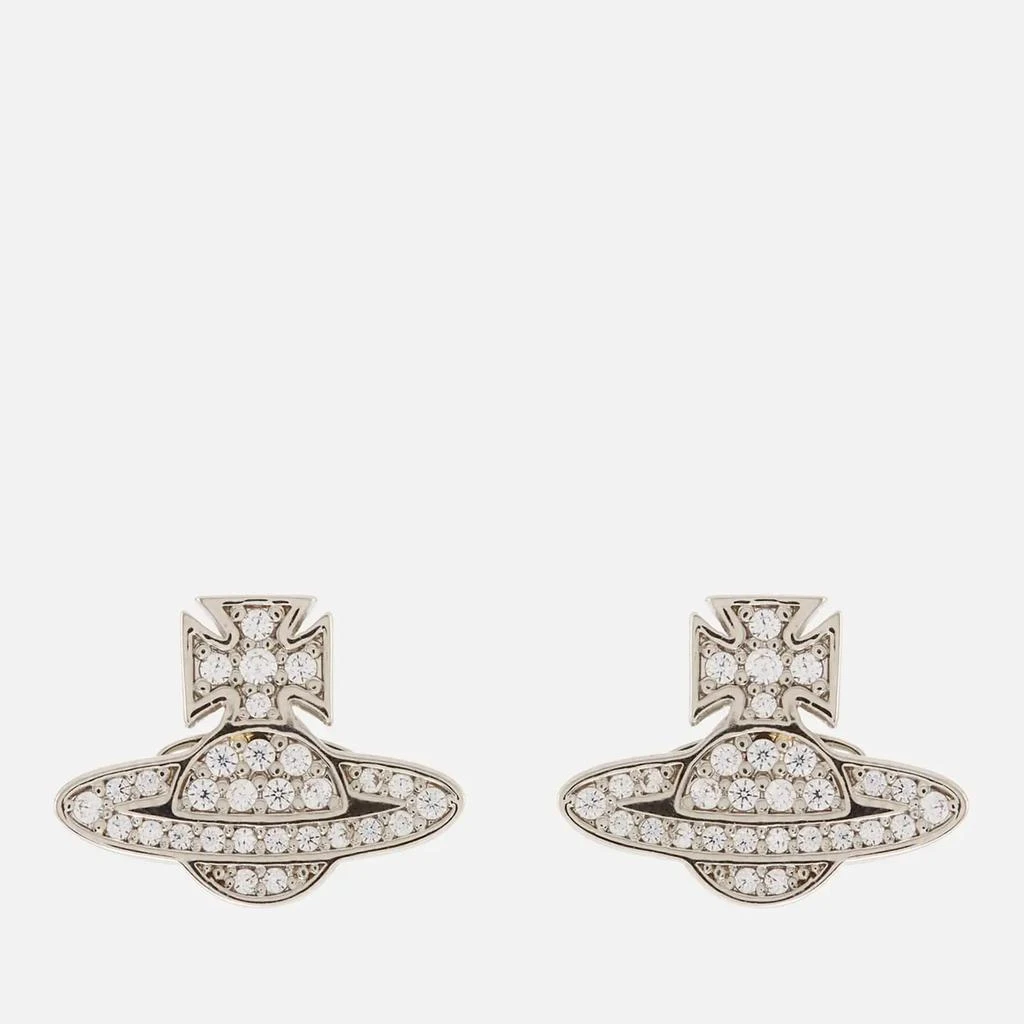 商品Vivienne Westwood|Vivienne Westwood Women's Romina Pave Orb Earrings - Platinum/White,价格¥967,第1张图片