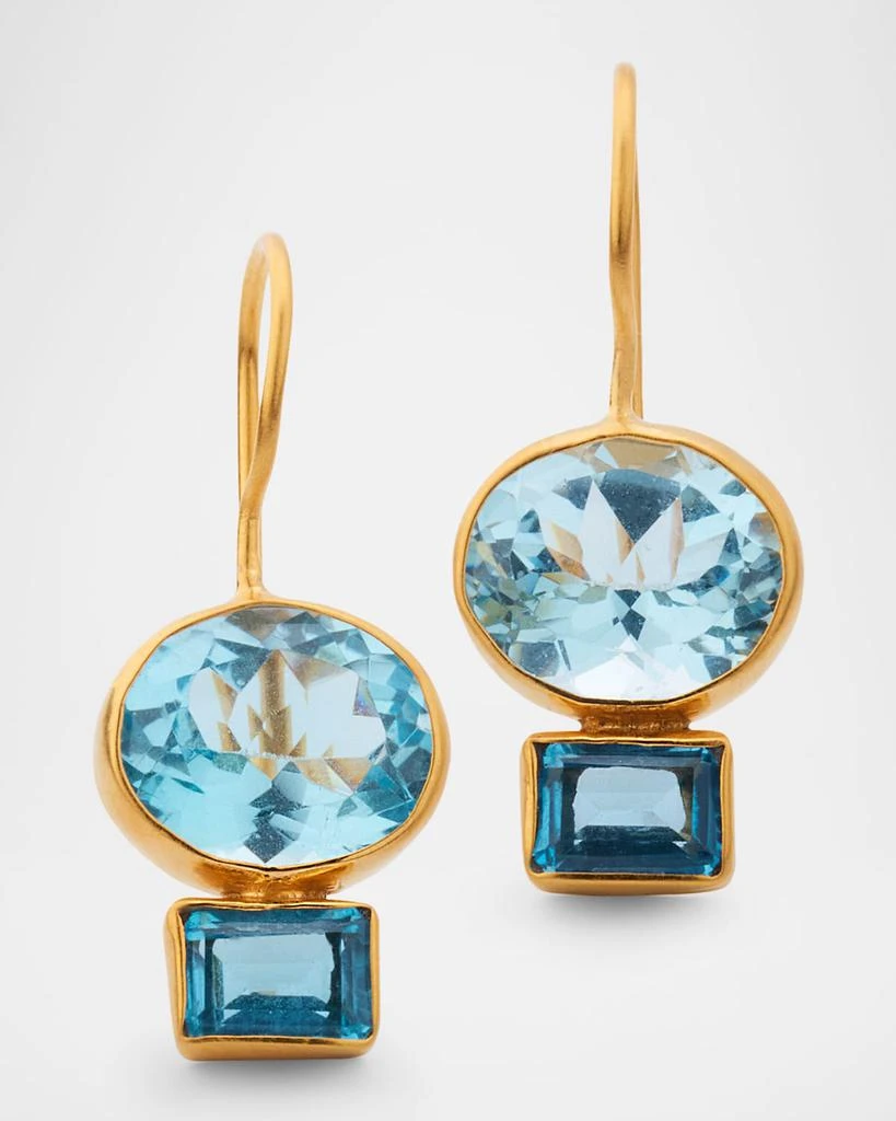 商品Dina Mackney|Sky Blue and London Blue Topaz Midi Drop Earrings,价格¥1738,第1张图片