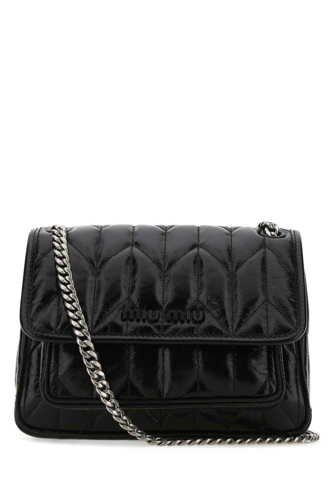 Miu Miu Quilted Flap-Over Shoulder Bag商品第1张图片规格展示