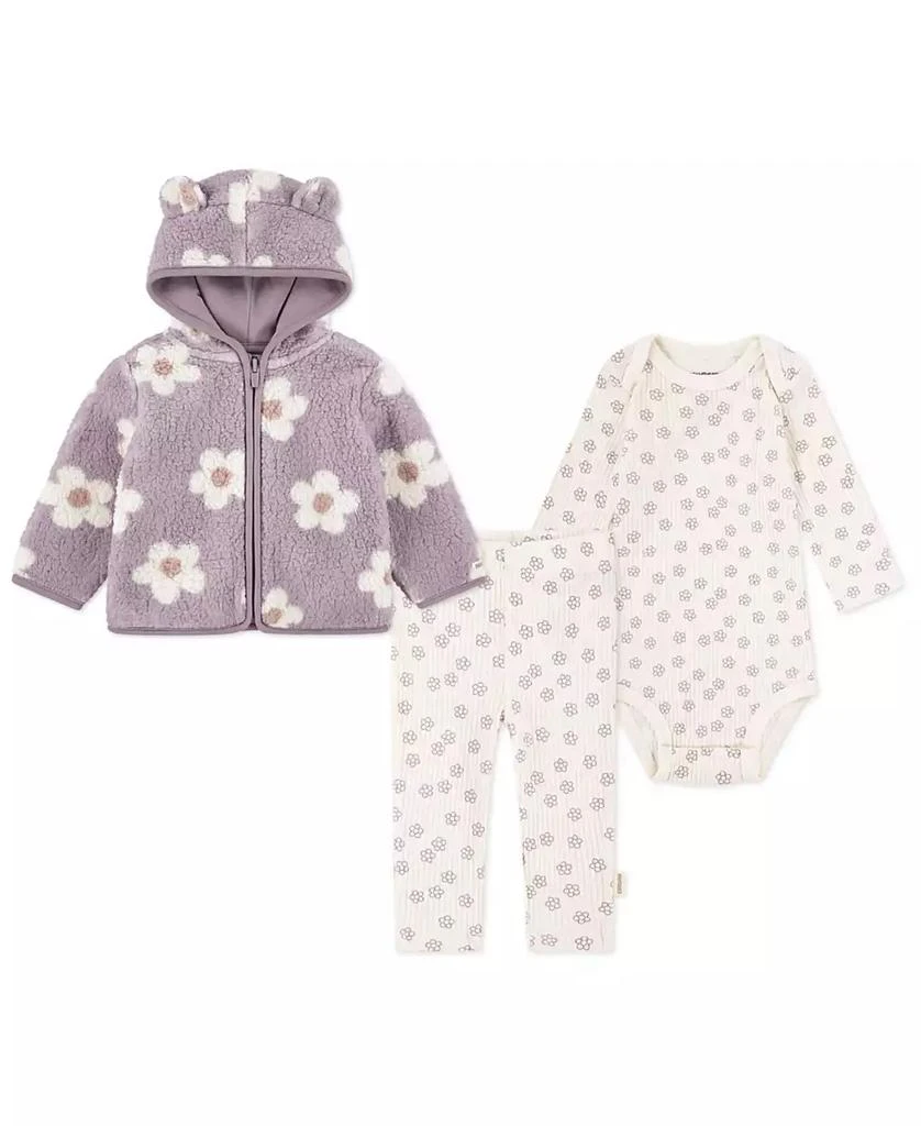 商品Huggies|Baby Girls 3-Piece Floral Jacket, Bodysuit and Pants Set,价格¥217,第1张图片