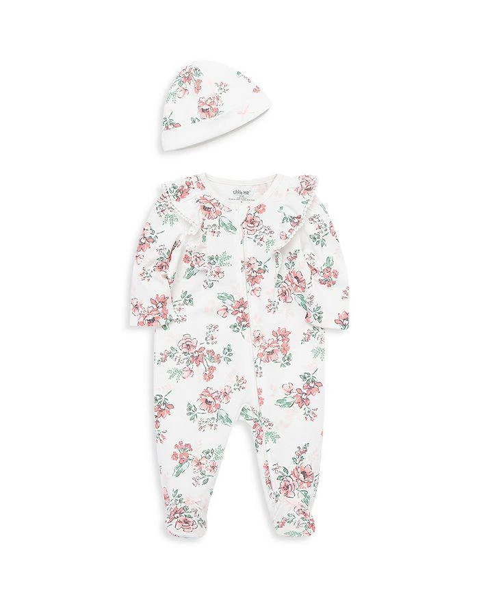 商品Little Me|Girls' Whimsical Floral Footie & Hat Set - Baby,价格¥111,第3张图片详细描述