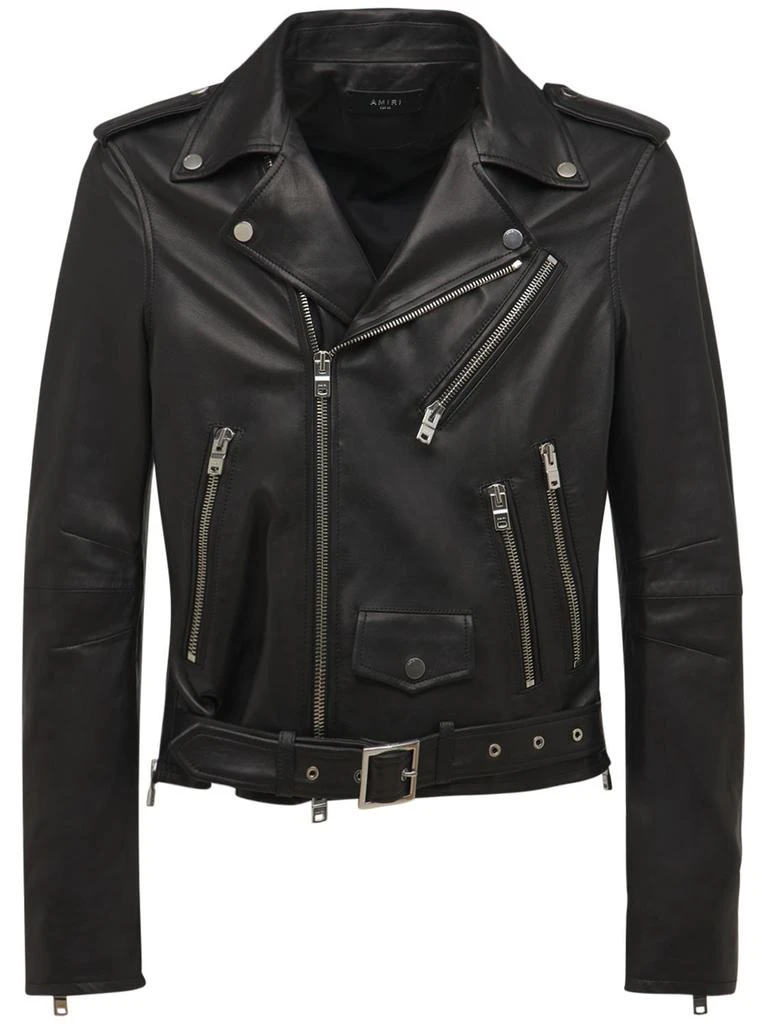 商品AMIRI|Leather Biker Jacket,价格¥10645,第1张图片
