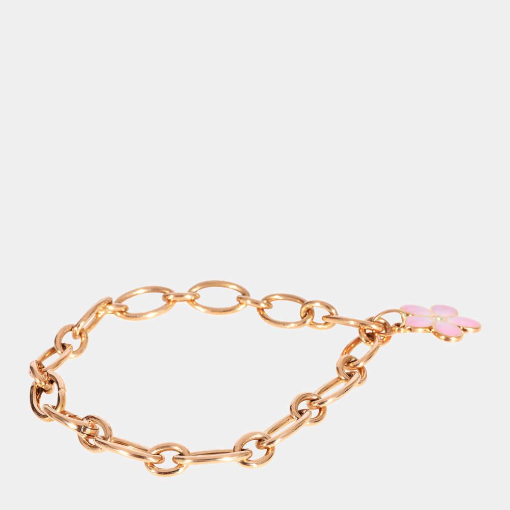 Tiffany & Co. Oval Link Flower Charm Bracelet in 18k Rose Gold, 0.02 Ctw商品第4张图片规格展示