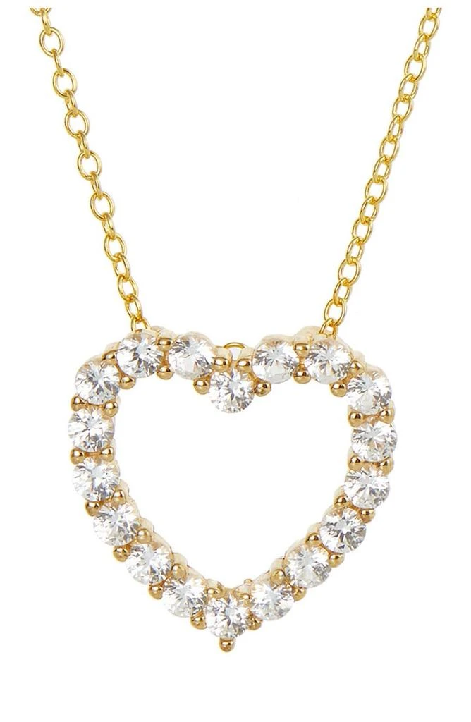 商品Savvy Cie Jewels|18K Gold Vermeil Sterling Silver Created Sapphire Heart Pendant Necklace,价格¥249,第1张图片