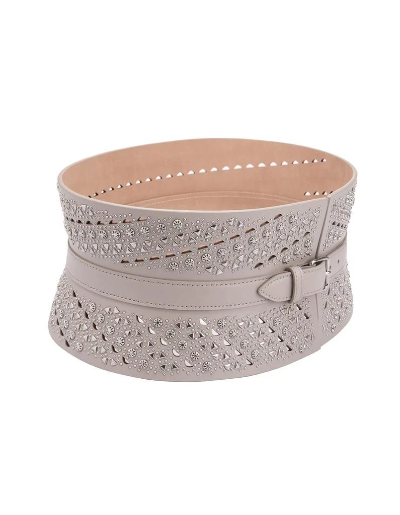 商品Alaïa|Alaia Corset Belt In Pearl Grey Leather With Micro Studs Pattern,价格¥8558,第2张图片详细描述