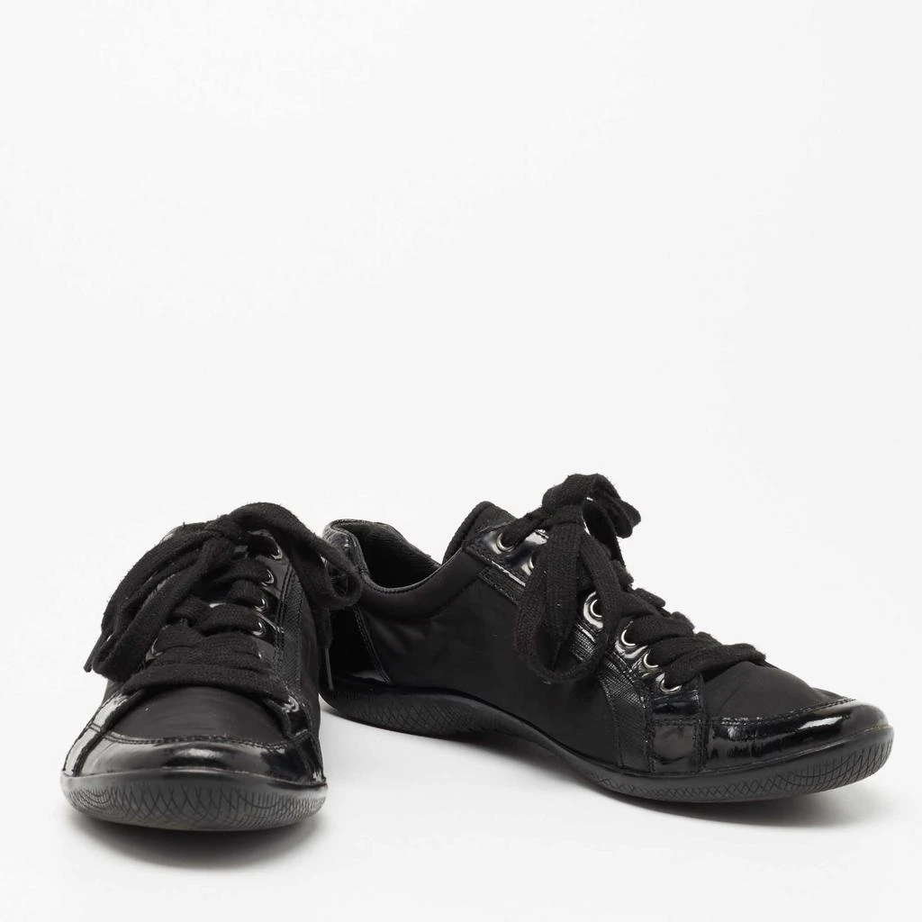 商品[二手商品] Prada|Prada Sport Black Patent Leather and Neoprene Low-Top Sneakers Size 39,价格¥932,第4张图片详细描述