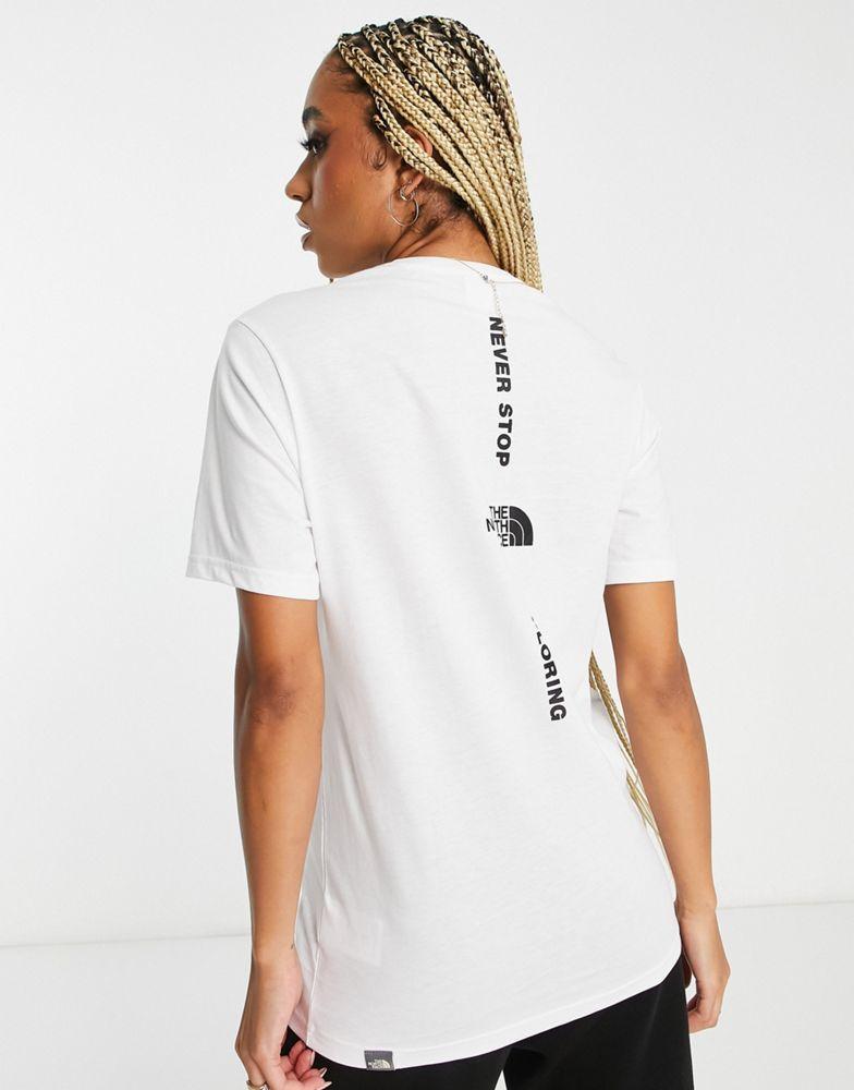 商品The North Face|The North Face Vertical logo boyfriend fit t-shirt in white Exclusive at ASOS,价格¥201,第5张图片详细描述