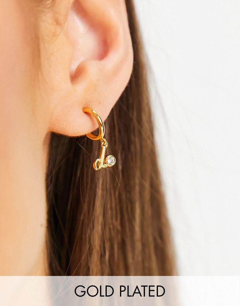 商品Kate Spade|Kate Spade I Do bridal huggy hoop earrings in gold plate,价格¥254,第1张图片