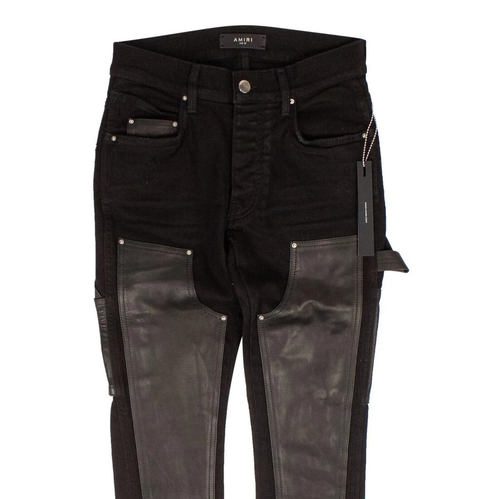 商品AMIRI|Black Denim Leather Workman Pants,价格¥2646,第2张图片详细描述