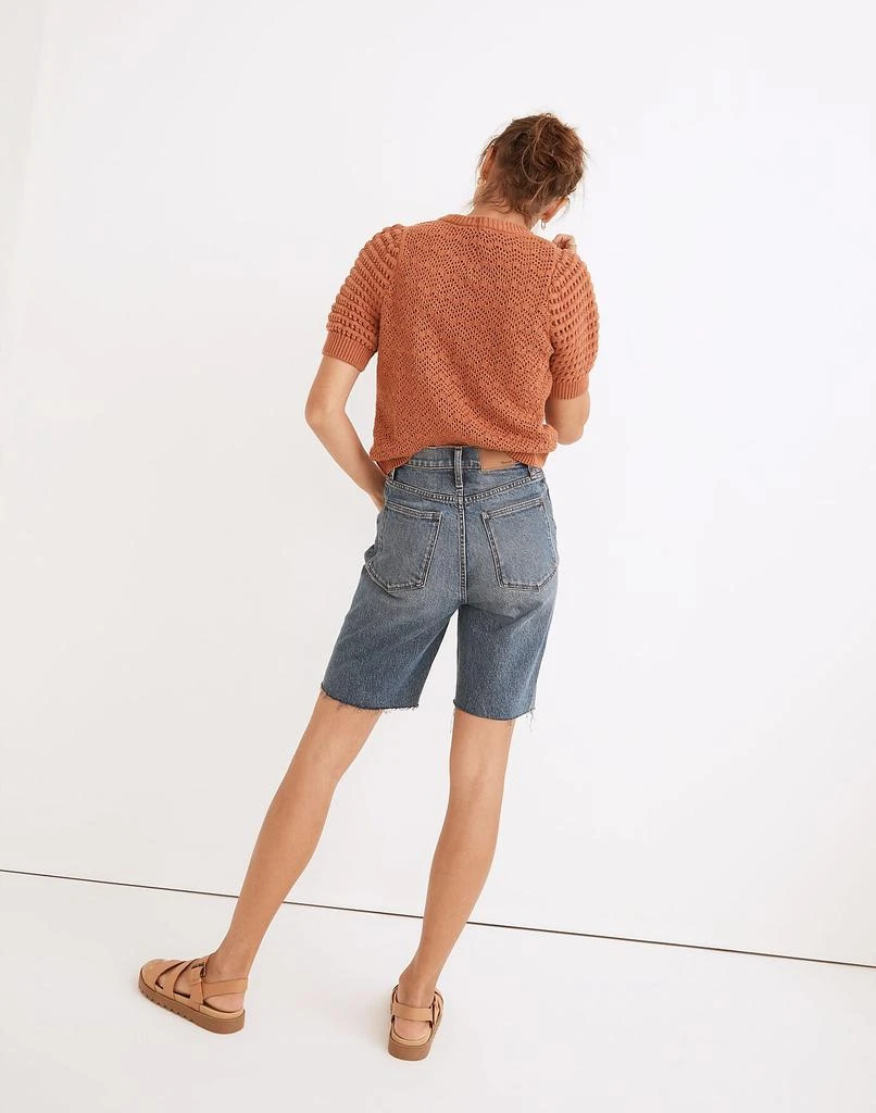 商品Madewell|High-Rise Long Denim Shorts in Brightwood Wash,价格¥316,第3张图片详细描述