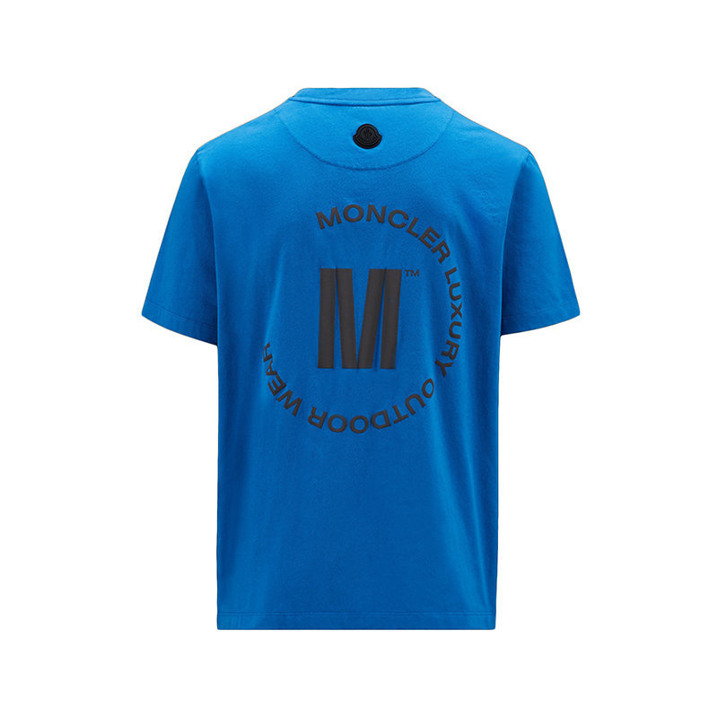 商品Moncler|【预售3-7天】Moncler/蒙克莱 22年秋冬新款 男士天蓝色纯棉背部印纹短袖T恤H10918C00026829H871A,价格¥2180,第6张图片详细描述