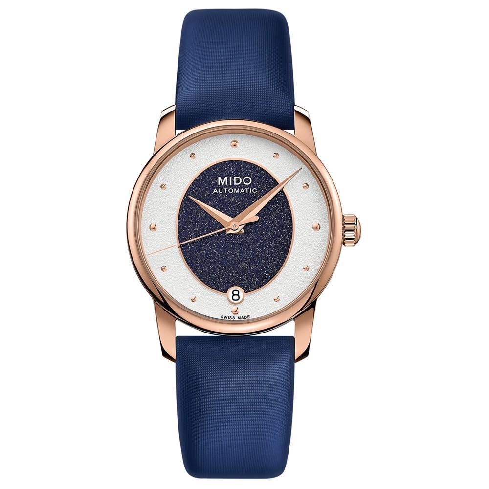 商品MIDO|Women's Swiss Automatic Baroncelli Blue Fabric Strap Watch 33mm,价格¥8096,第1张图片