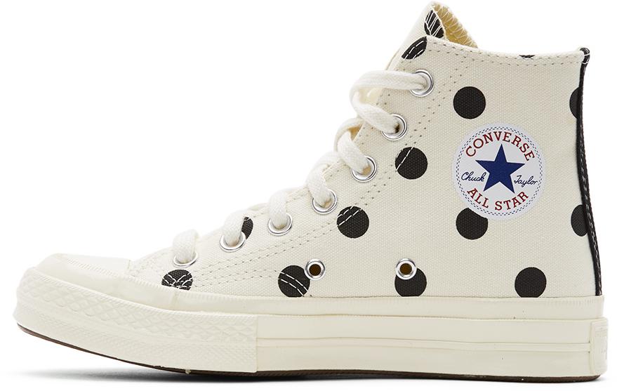 White Converse Edition Polka Dot Heart Chuck 70 High Sneakers商品第3张图片规格展示
