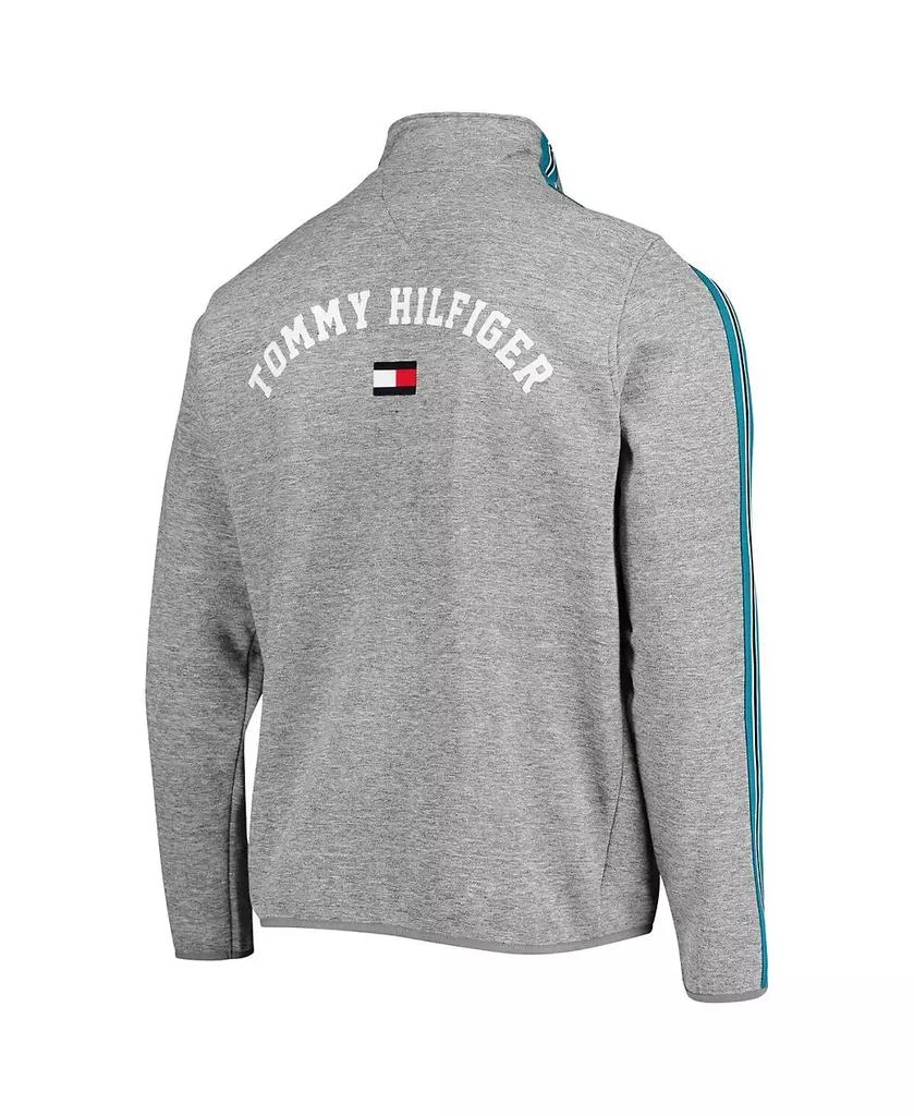 商品Tommy Hilfiger|Men's Heathered Gray San Jose Sharks Mario Quarter-Zip Jacket,价格¥501,第3张图片详细描述