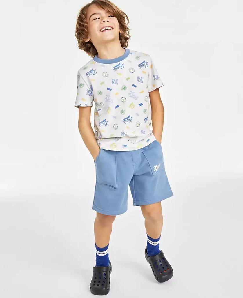 商品Levi's|Toddler and Little Boys Badges T-shirt and Shorts Set,价格¥188,第1张图片