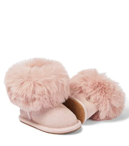 商品MONNALISA|Faux fur-trimmed suede boots,价格¥1158,第5张图片详细描述