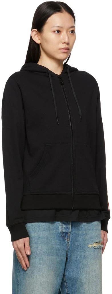 商品Burberry|Black Logo Print Rylee Zip-Up Hoodie,价格¥6393,第2张图片详细描述