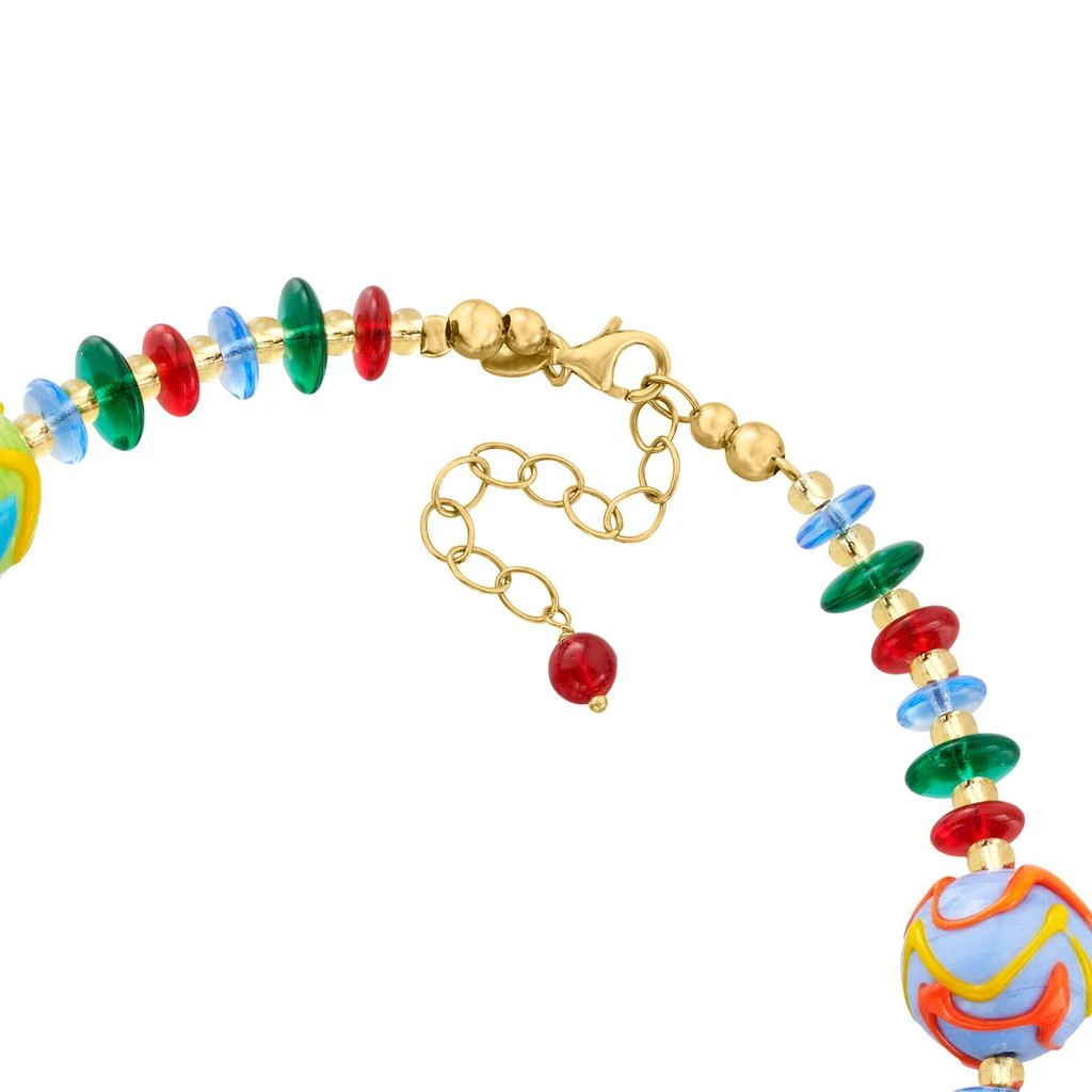 商品Ross-Simons|Ross-Simons Italian Multicolored Murano Glass Bead Necklace in 18kt Gold Over Sterling,价格¥962,第4张图片详细描述