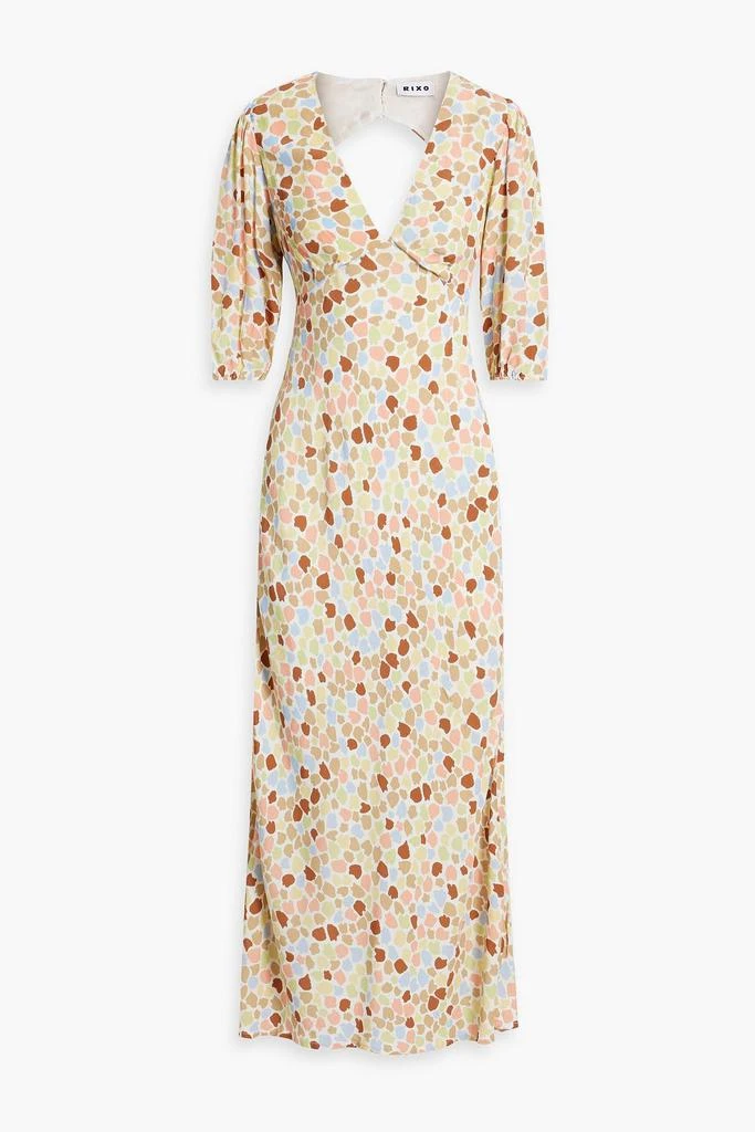 商品Rixo|Steph cutout printed crepe midi dress,价格¥902,第1张图片