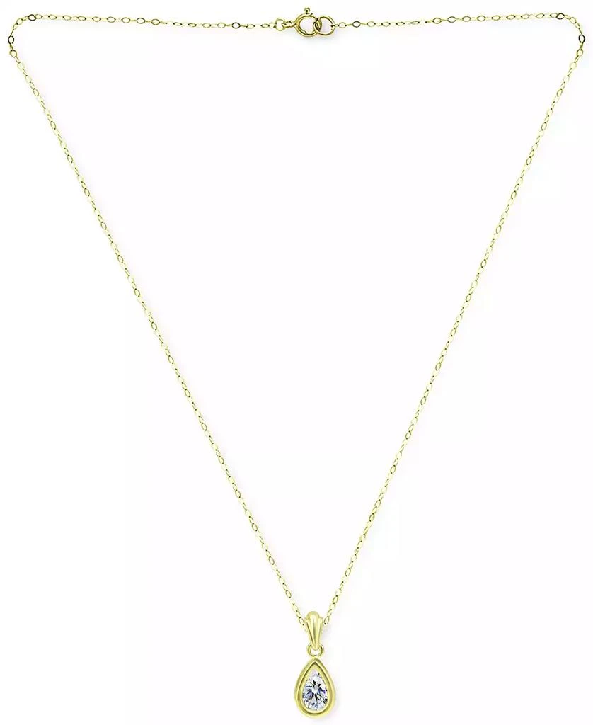 商品Giani Bernini|Cubic Zirconia Pear Bezel 18" Pendant Necklace in 18k Gold-Plated Sterling Silver, Created for Macy's,价格¥443,第3张图片详细描述