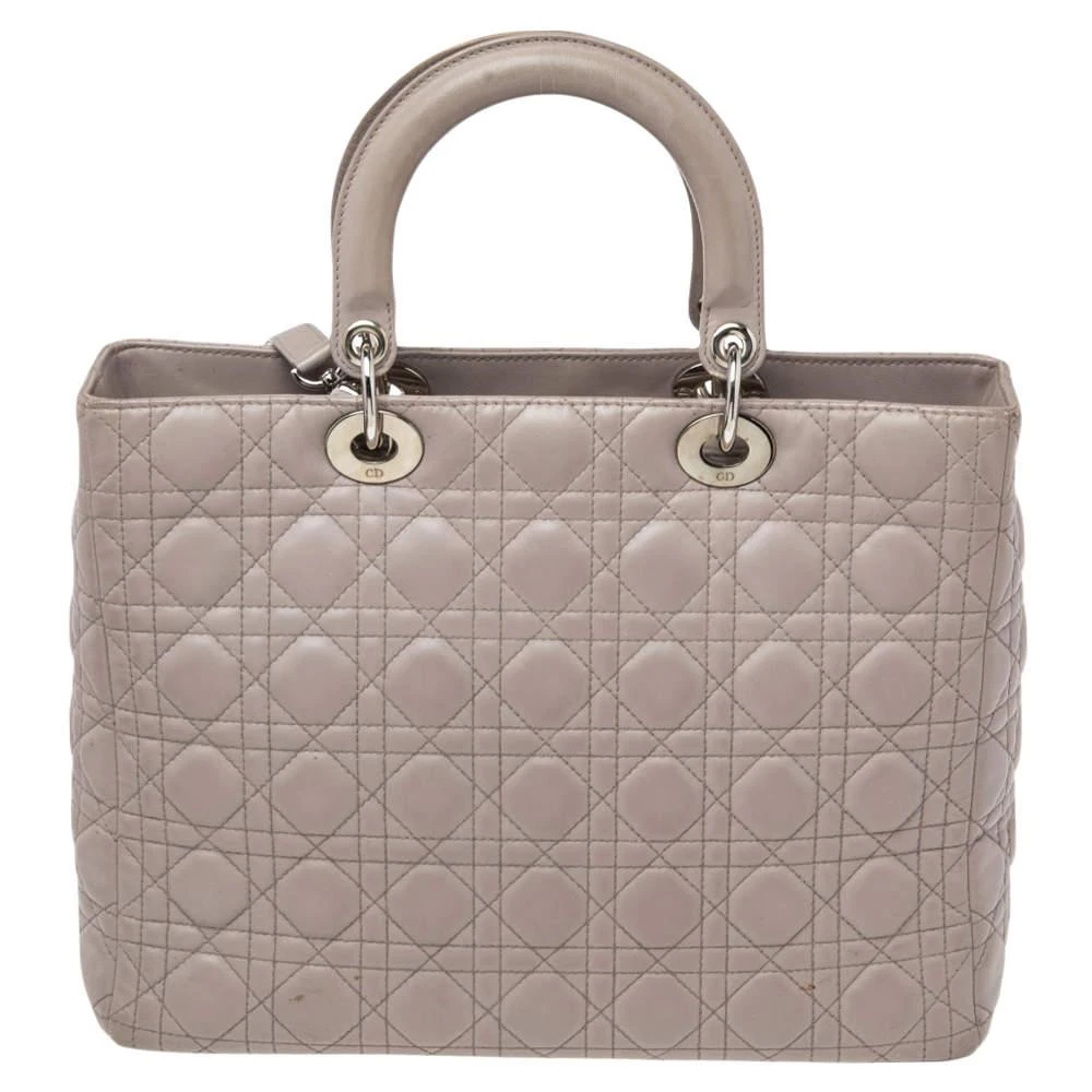 商品[二手商品] Dior|Dior Grey Cannage Leather Large Lady Dior Tote,价格¥9926,第4张图片详细描述