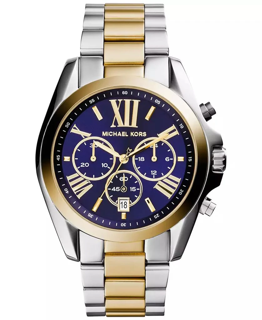 商品Michael Kors|Women’s Chronograph Bradshaw Two-Tone Stainless Steel Bracelet Watch 43mm MK5976,价格¥2060,第1张图片