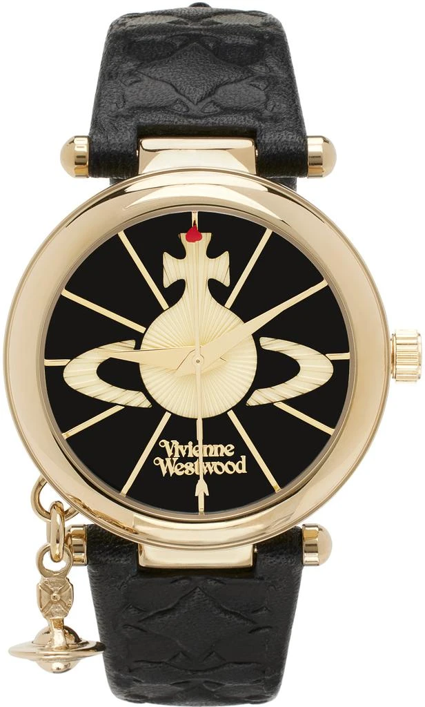 商品Vivienne Westwood|Black & Gold Orb Watch,价格¥2128,第1张图片