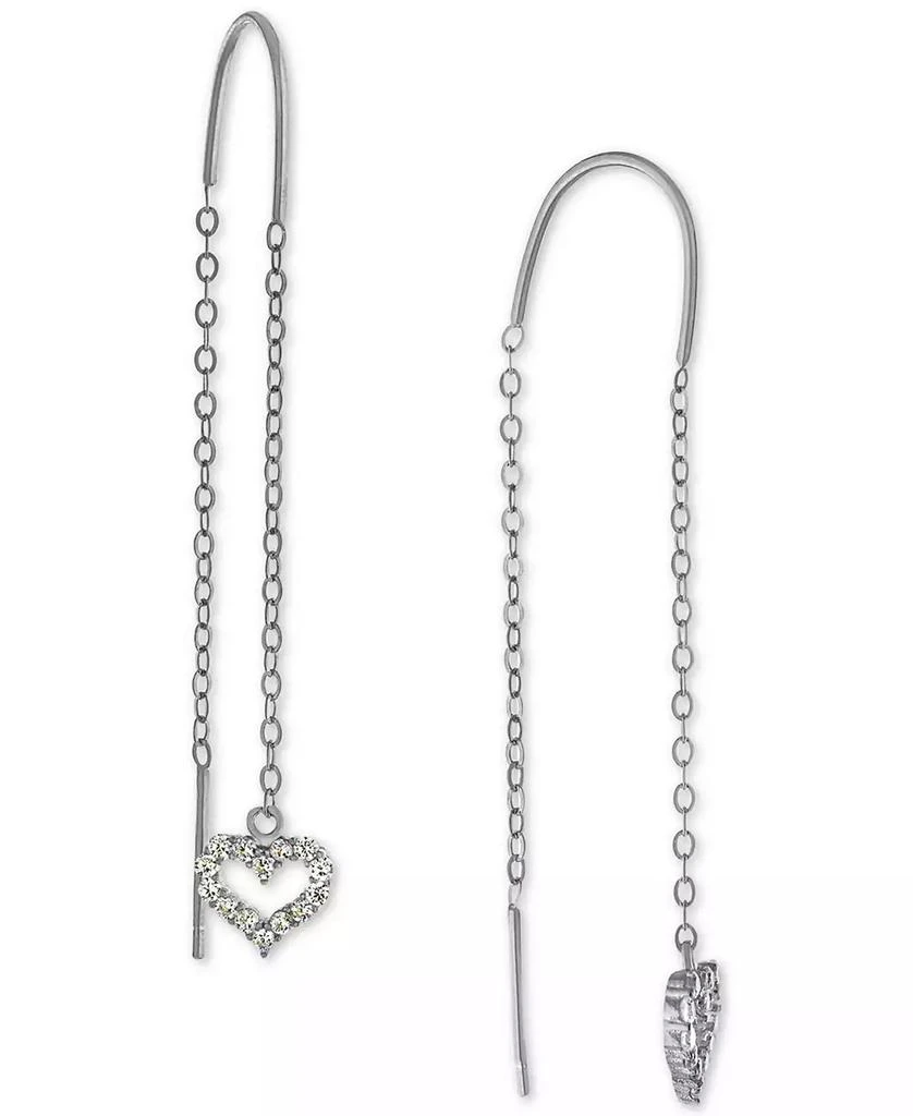 商品Giani Bernini|Cubic Zirconia Heart Threader Earrings, Created for Macy's,价格¥145,第1张图片