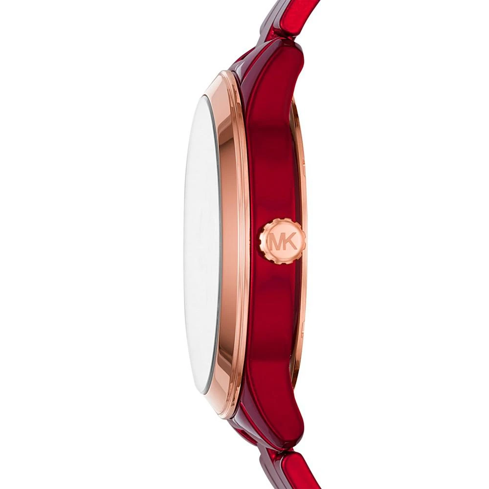 商品Michael Kors|Women's Runway Red Stainless Steel Bracelet Watch 38mm,价格¥1415,第2张图片详细描述