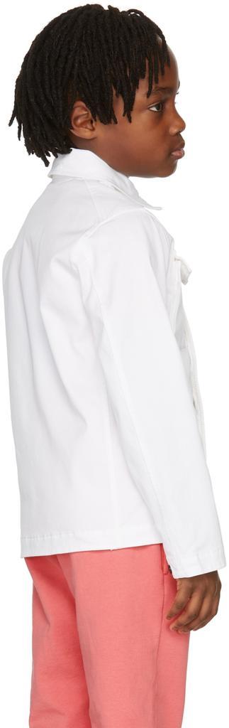 商品Stone Island Junior|Kids White Cotton Gabardine Jacket,价格¥2639,第6张图片详细描述