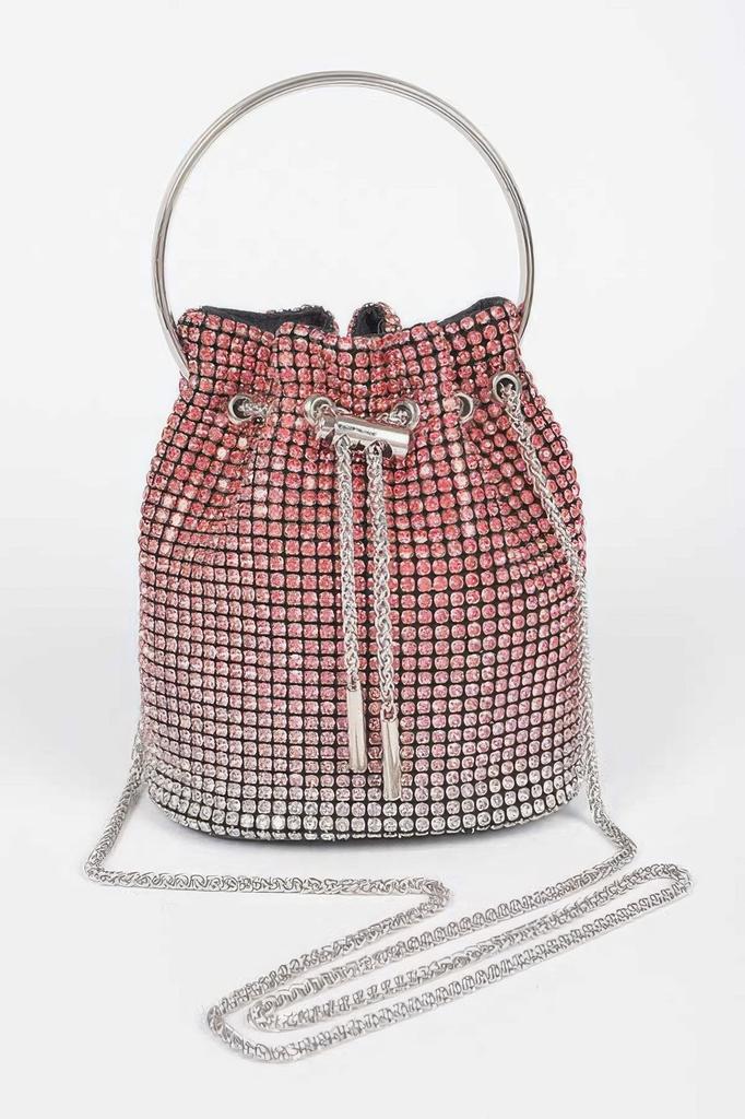 Bolsa tipo saco com efeito degradé de strass image 2
